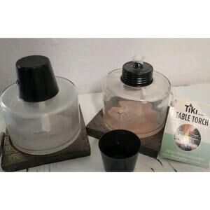 TIKI Brand Table Torch Patio Elevated Glass Table Torch Refillable Beach Party 2